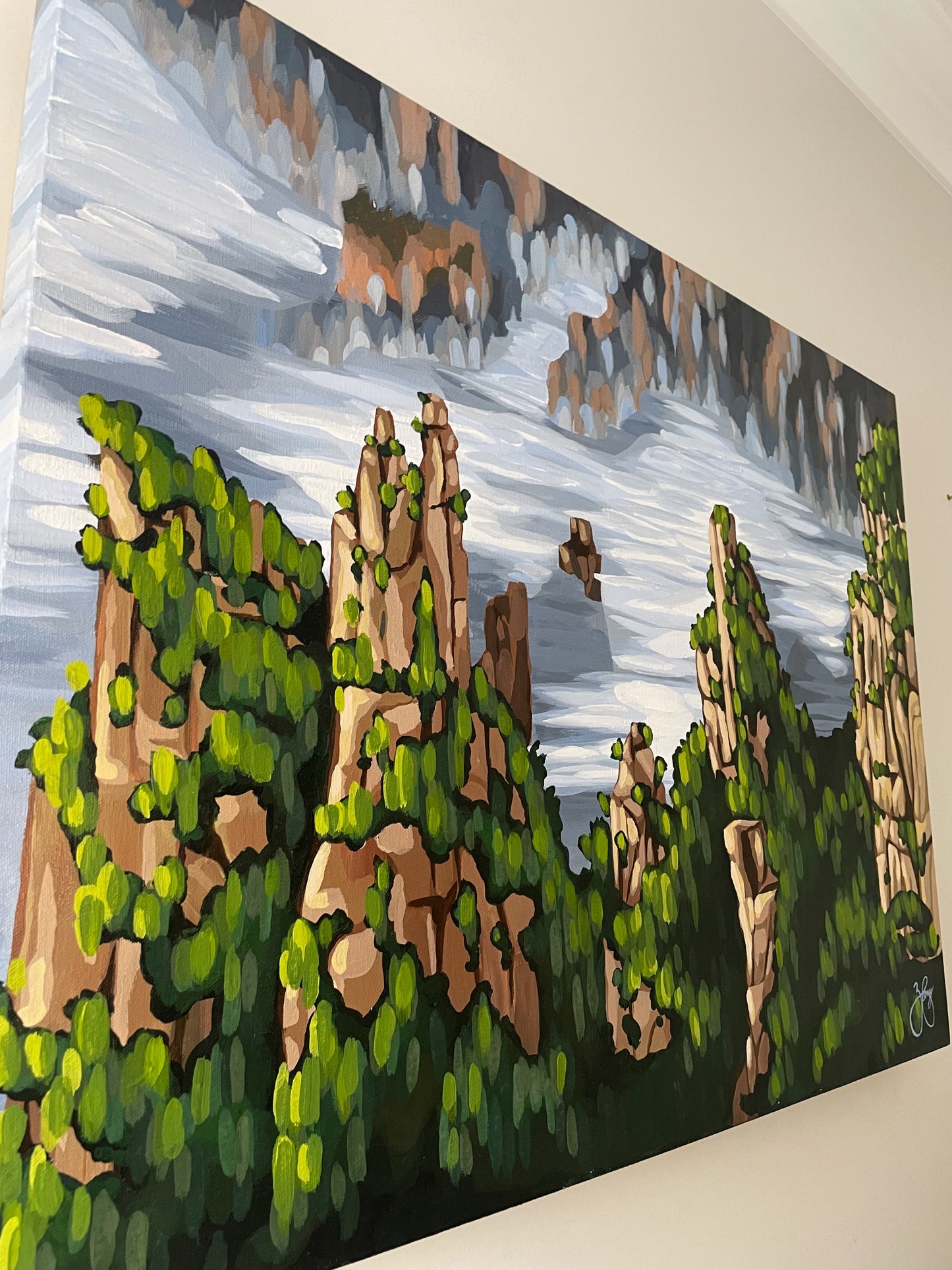 “Floating Mountains” Acrylic, (Original)