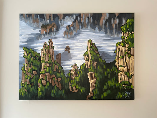 “Floating Mountains” Acrylic, (Original Painting)